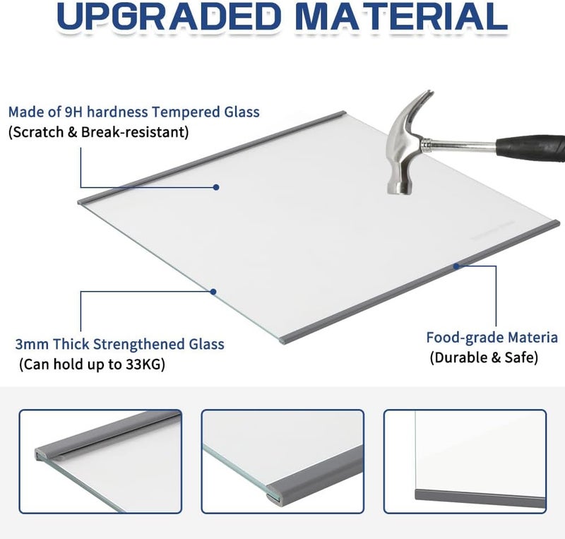 KOZHOM [Upgraded] W11188040 Refrigerator Fresh Food Glass Shelf (Upper) fit for Whirlpool/Maytag Refrigerators, Replaces W11135529, 4547258, AP6286990, PS12348757 (1 Pack) - Image 4